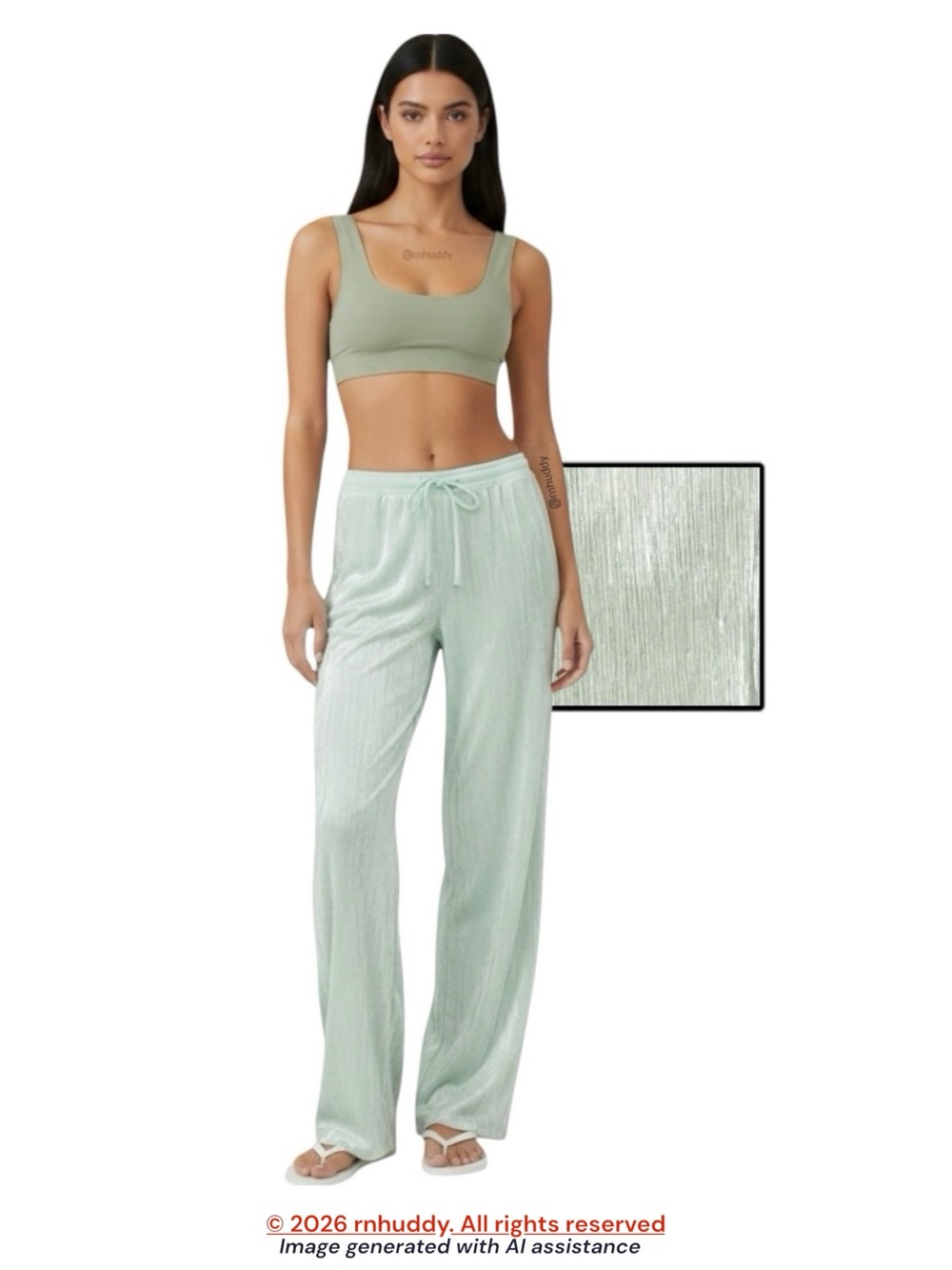 Victorias Secret M mint shine pleat PJ pant
